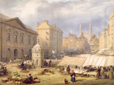 Cambridge Market Place by Frederick Mackenzie